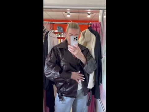 Косуха оверсайз из эко-кожи Zara