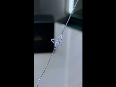 GRAFF Mini Butterfly Silhouette Diamond Bracelet 18K Gold 0.12ct