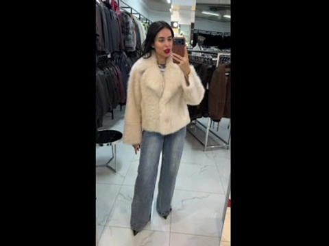 Дублянка з хутра іспанської тоскани з покриттям silk