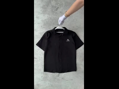 Чорна сорочка Loro Piana з муслінової льняної тканини, розміри S-XXL