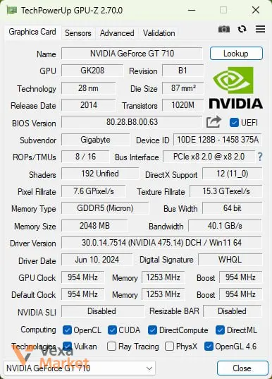 Видеокарта Gigabyte GT 710 — фото 5