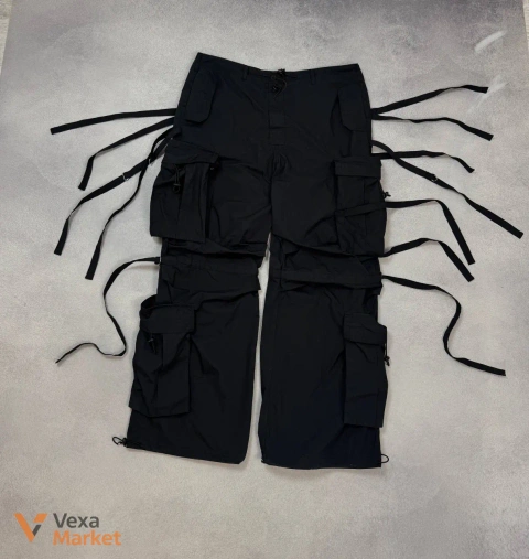 Vintage Hell Bunny 90s Bandage Parachute Baggy Nylon Pants Y2K Opium