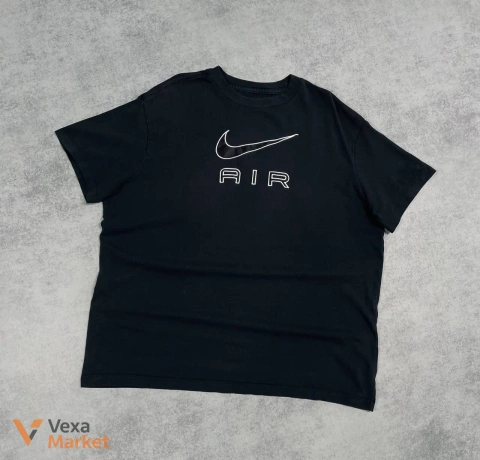 Vintage Nike AIR Big Logo Black Tee XL