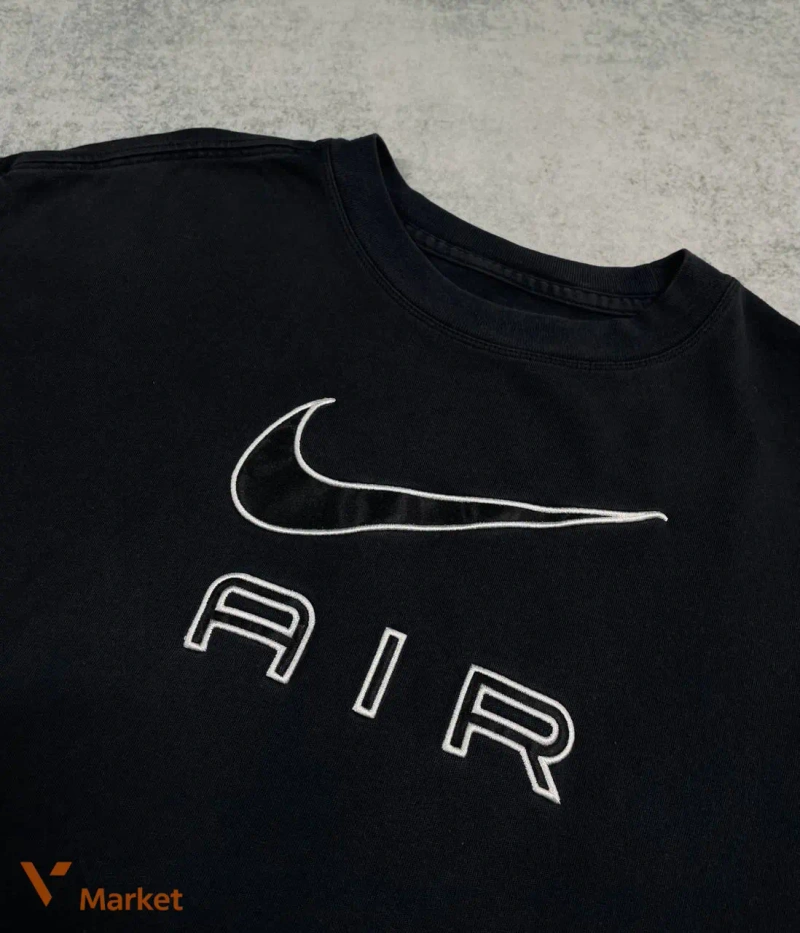 Vintage Nike AIR Big Logo Black Tee XL — фото 2