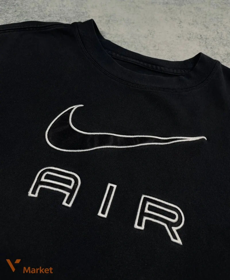 Vintage Nike AIR Big Logo Black Tee XL — фото 3