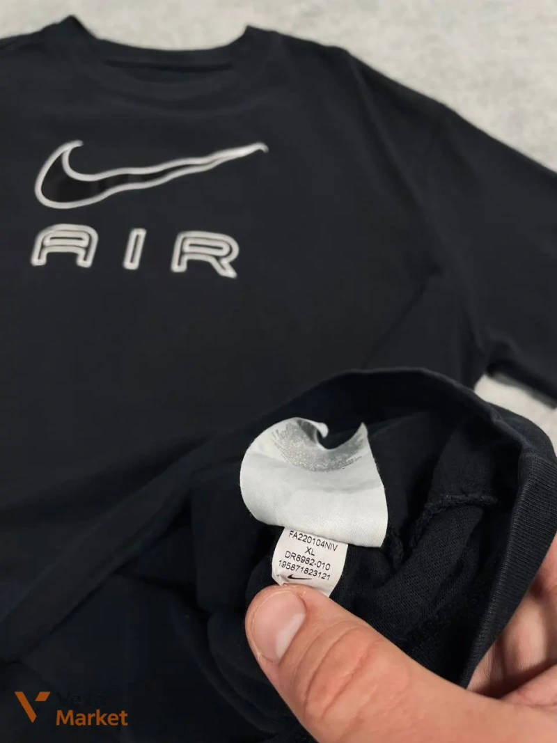 Vintage Nike AIR Big Logo Black Tee XL — фото 6