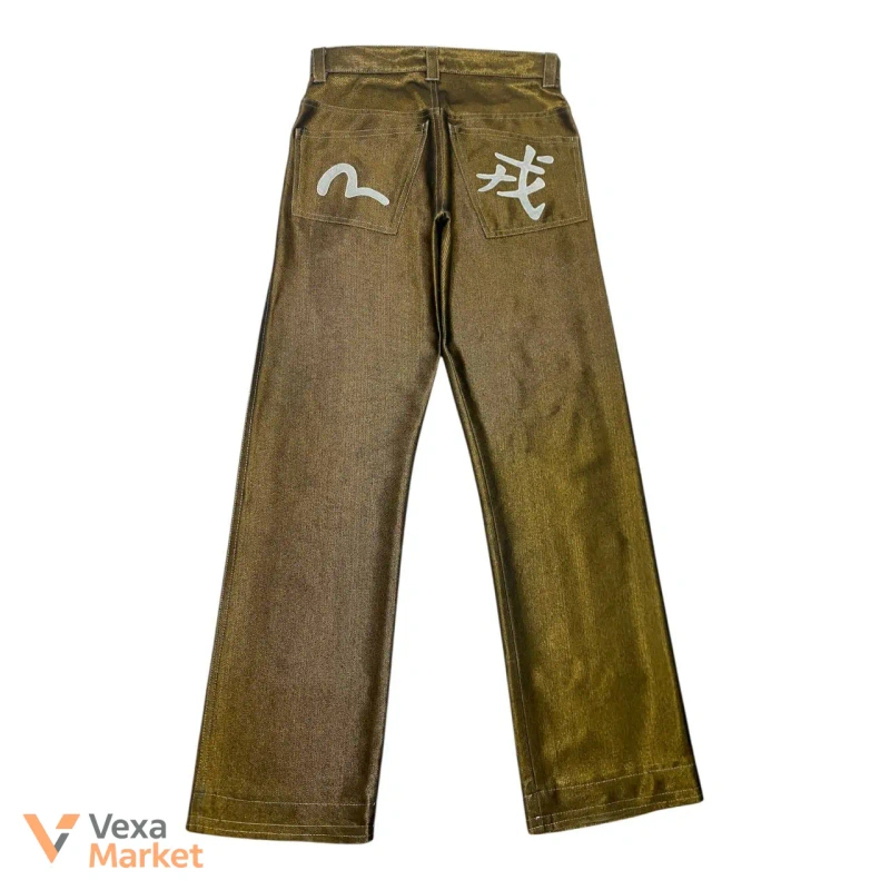 Y2K Evisu Style Japanese золоті джинси — фото 2