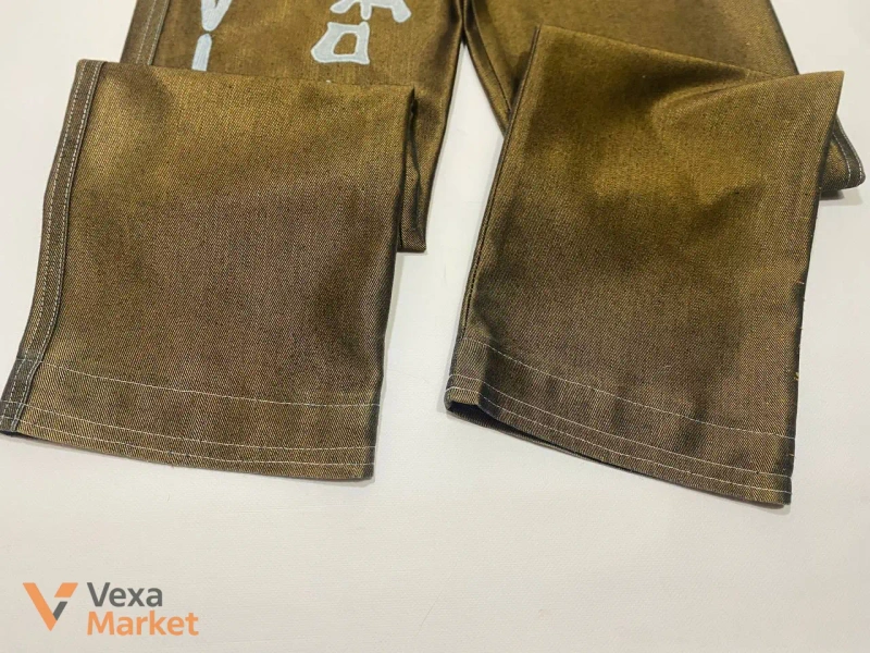 Y2K Evisu Style Japanese золоті джинси — фото 4