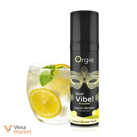 Їстівний рідкий вібратор Orgie Dual Vibe! Lemon Gin and Tonic, 15 мл