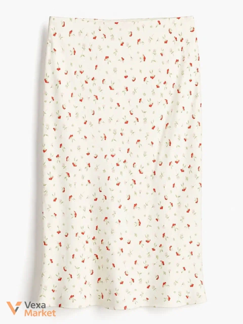Юбка H&M молочная в цветочный принт, размер L (48-50)