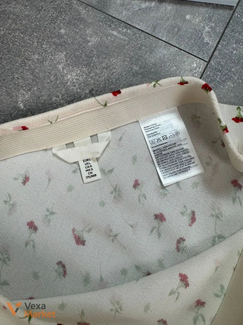 Юбка H&M молочная в цветочный принт, размер L (48-50) — фото 5