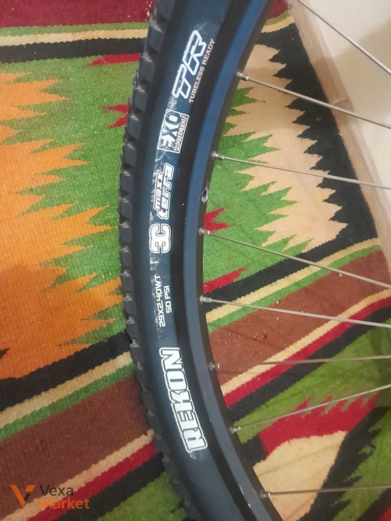 Заднє колесо 29" під касету з ротором Shimano 160mm та покришкою Maxxis Rekon — фото 2
