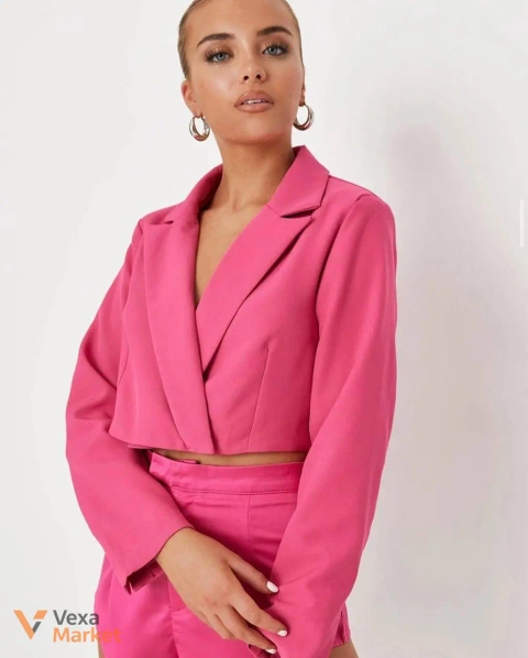 Жіночний кроп-піджак Missguided яскраво-рожевий UK 16 / 50