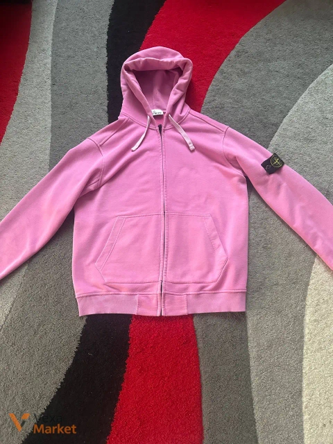 Зіп худі Stone Island рожеве розмір M (люкс копія)