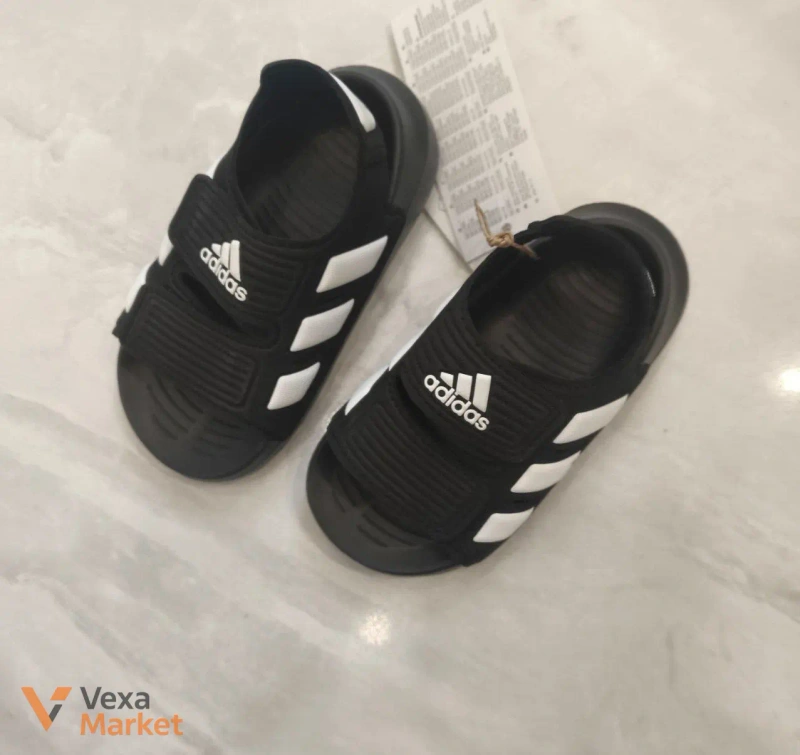 Adidas детские сандалии черные — фото 2
