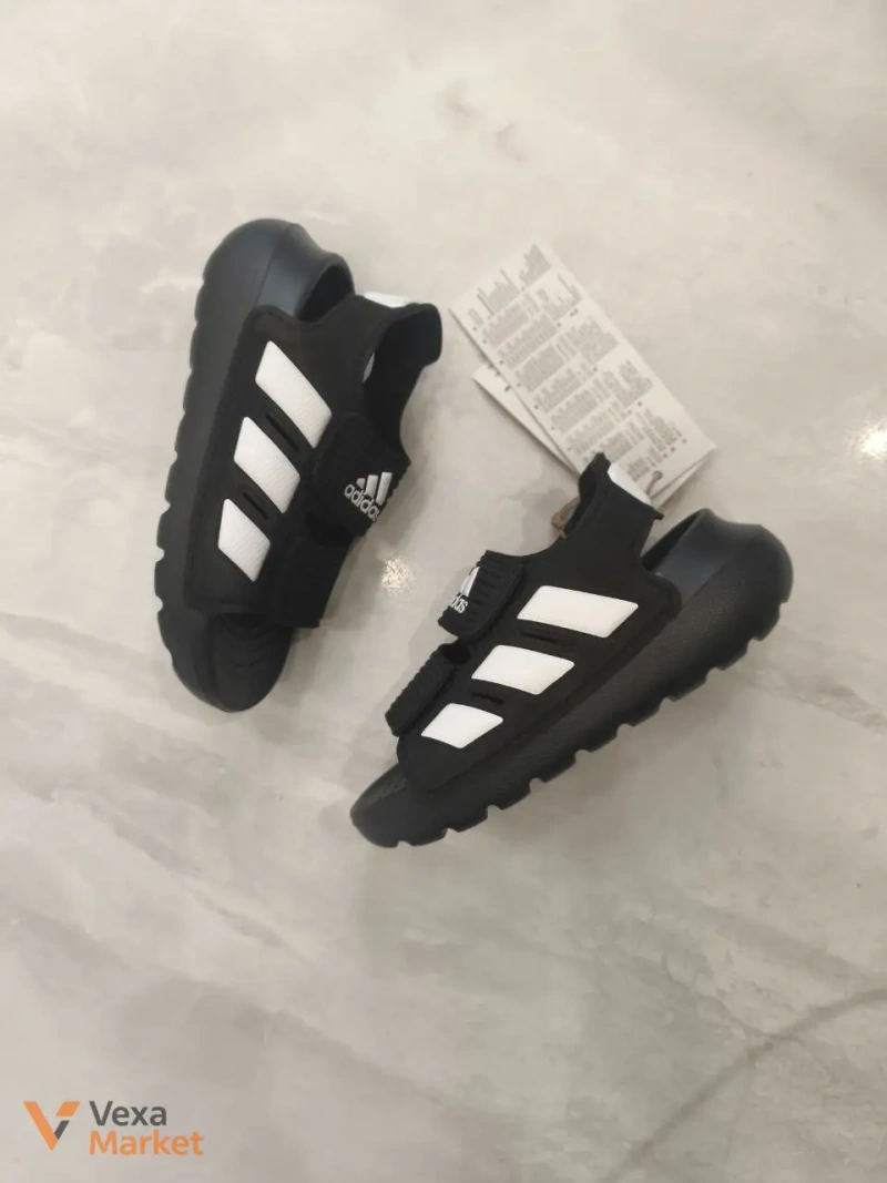 Adidas детские сандалии черные — фото 3