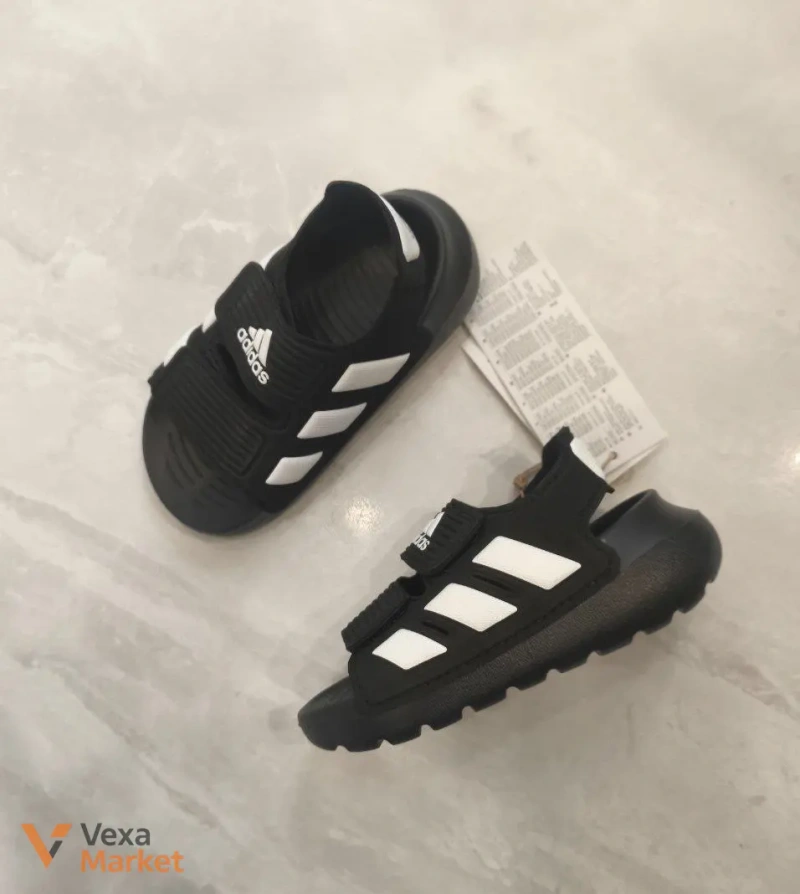 Adidas детские сандалии черные — фото 4