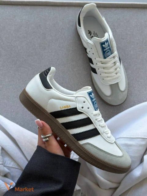 Adidas Samba White/Black шкіра