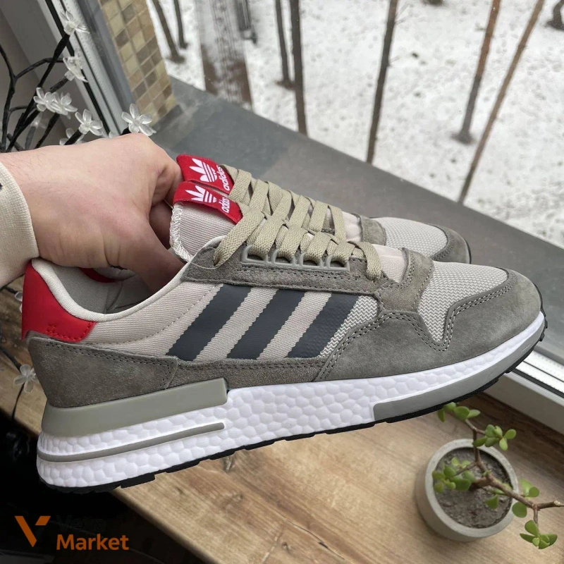 Adidas ZX 500 Grey/White/Red — фото 6