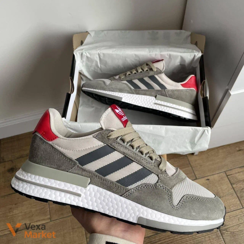 Adidas ZX 500 Grey/White/Red — фото 7