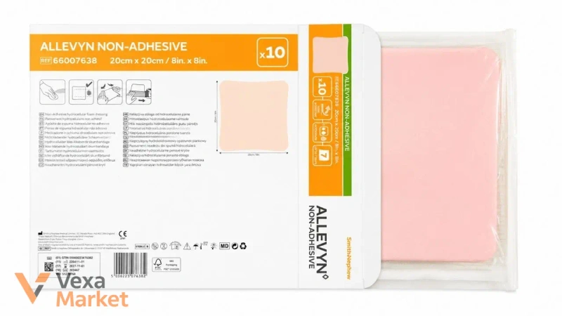 ALLEVYN Non-Adhesive 20x20 см (10 шт.) - стерильні пов'язки Smith & Nephew — фото 3