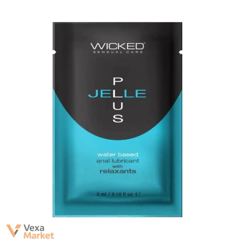 Анальний лубрикант Wicked Jelle Plus на водній основі з розслаблювальним ефектом, 3 мл