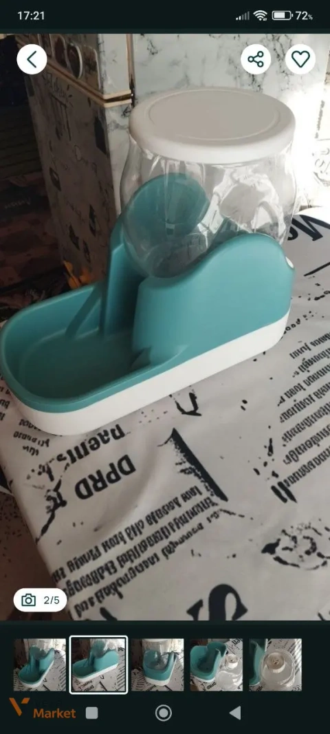 Автоматическая поилка-кормушка для животных, 3 литра