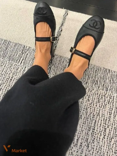 Балетки Chanel шкіряні чорні