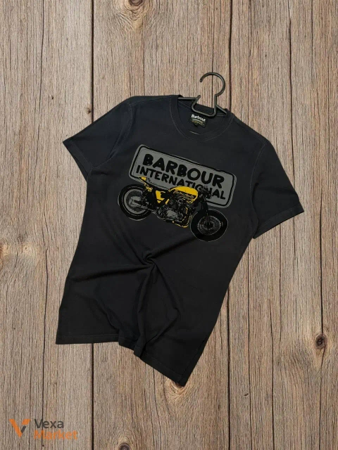 Barbour Мужская футболка с принтом мотоцикла