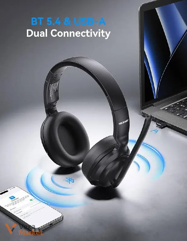 Бездротові навушники TECKNET 5.4 Bluetooth з мікрофоном — фото 3