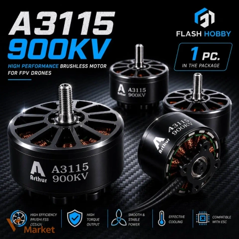 Безколекторний двигун FLASHHOBBY ARTHUR 3115 900KV для FPV дронів