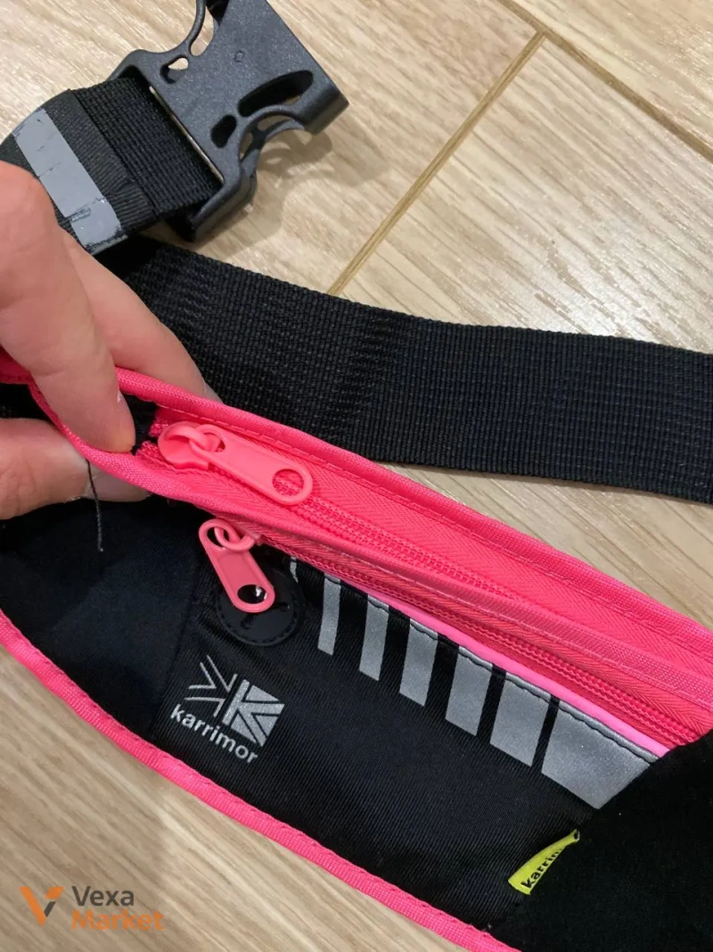Біговий пояс Karrimor Audio Belt чорний з рожевою окантовкою — фото 4