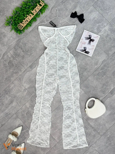 Білий мереживний комбінезон PLT UK 18 (50)