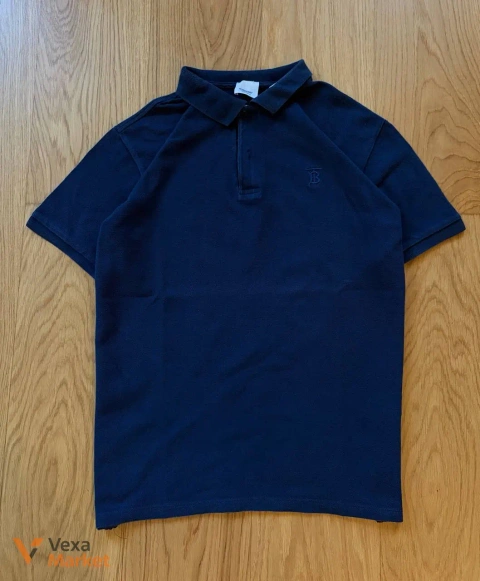 Blue Burberry Men's Short-Sleeve Polo Shirt