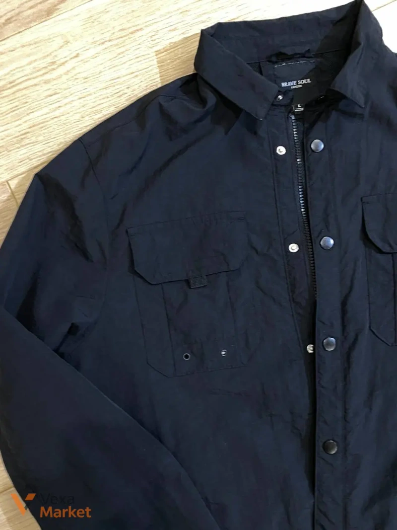 Brave Soul Mens Pearson Shacket Navy — фото 2