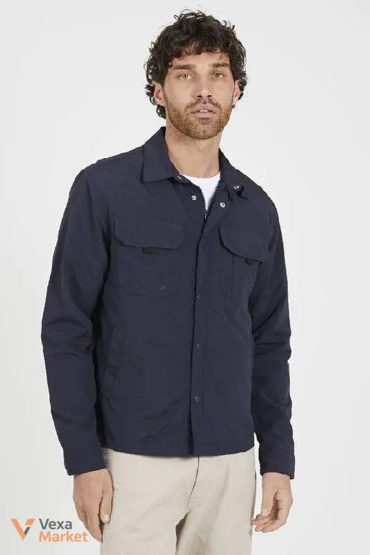 Brave Soul Mens Pearson Shacket Navy — фото 6