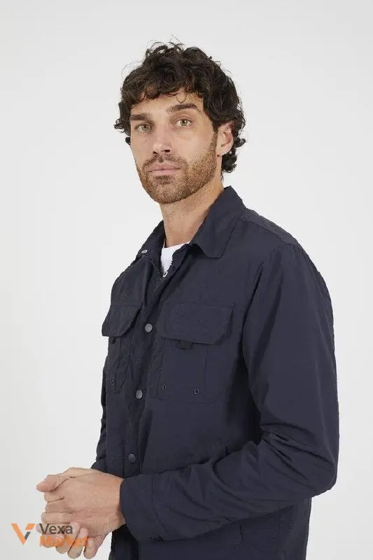 Brave Soul Mens Pearson Shacket Navy — фото 7