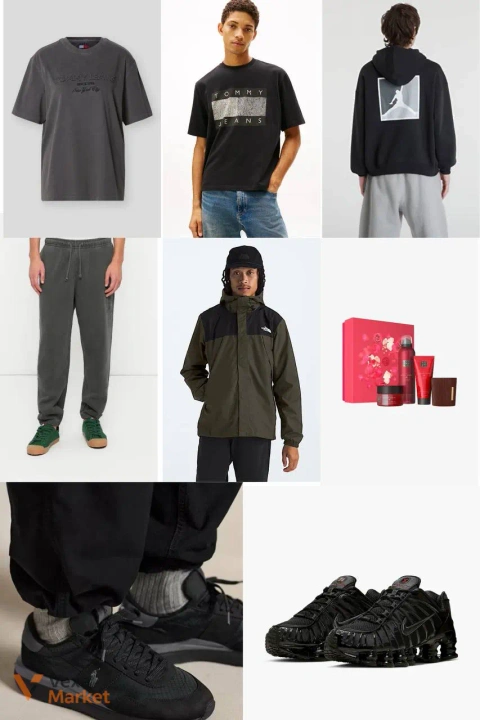 Брендовий одяг, взуття та аксесуари: TNF, Nike, Tommy Jeans, Jordan, Polo, Rituals