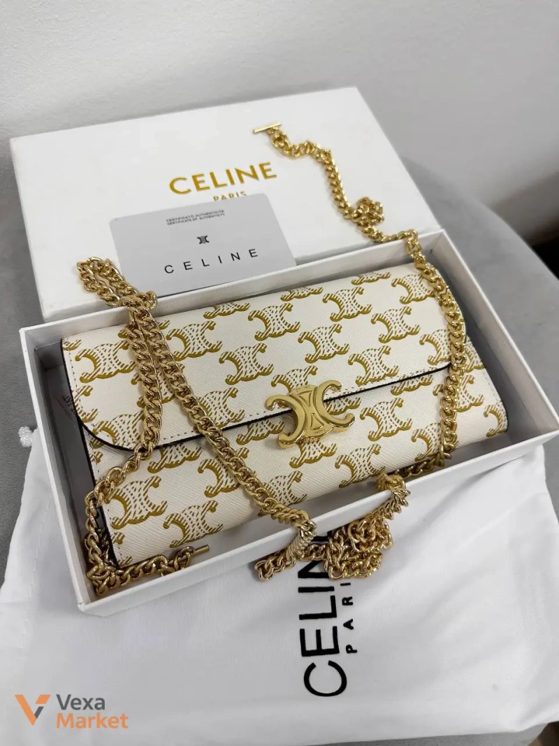 Celine Premium сумка через плече шкіра текстиль — фото 3