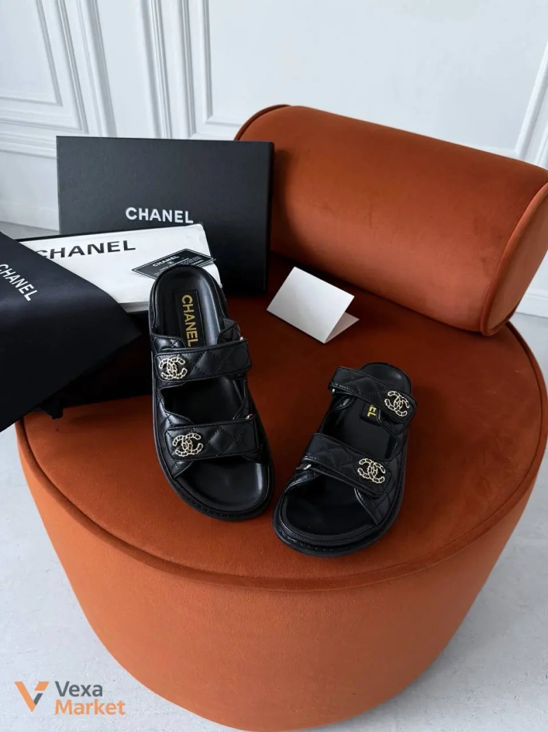 Chanel Black Sandals Women's Size 37-39 — фото 4