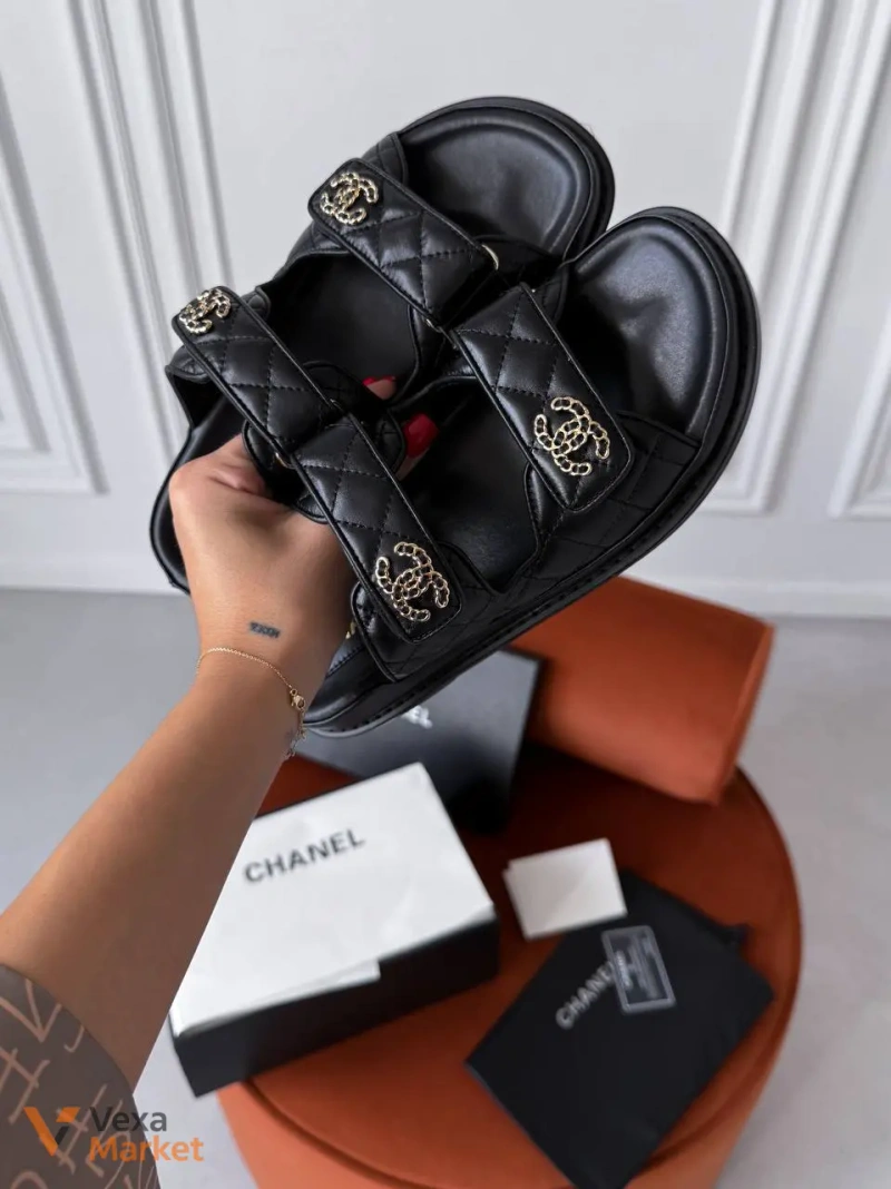 Chanel Black Sandals Women's Size 37-39 — фото 7