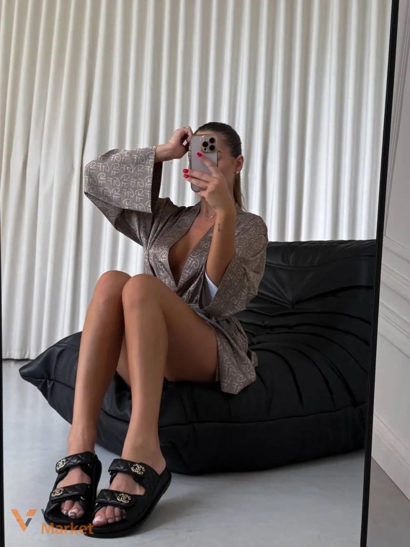 Chanel Black Sandals Women's Size 37-39 — фото 8