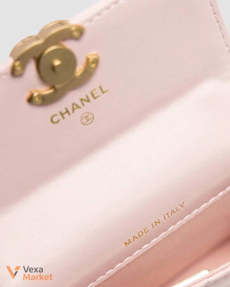 Chanel Quilted Perfect Fit Flap Coin Purse Pink/Gold — фото 5