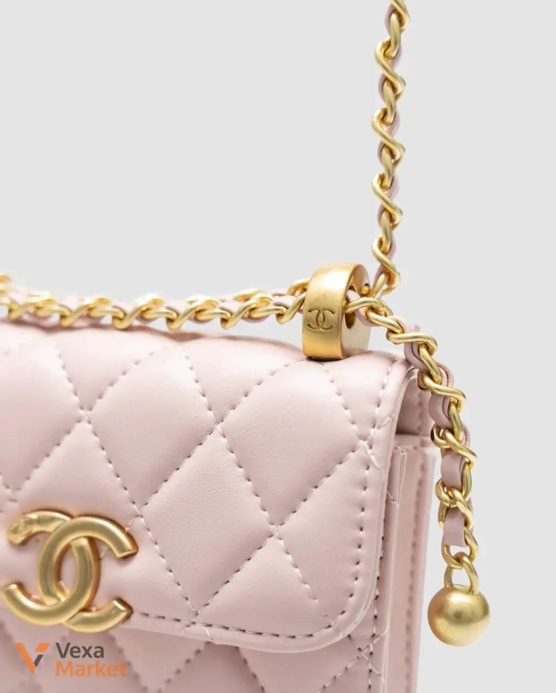 Chanel Quilted Perfect Fit Flap Coin Purse Pink/Gold — фото 6
