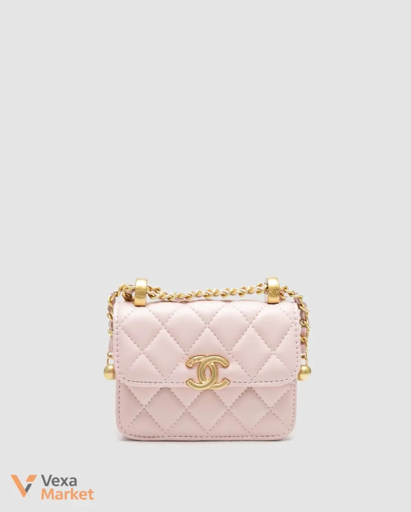 Chanel Quilted Perfect Fit Flap Coin Purse Pink/Gold — фото 7