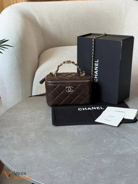 Chanel Vanity Chocolate шкіряна сумка