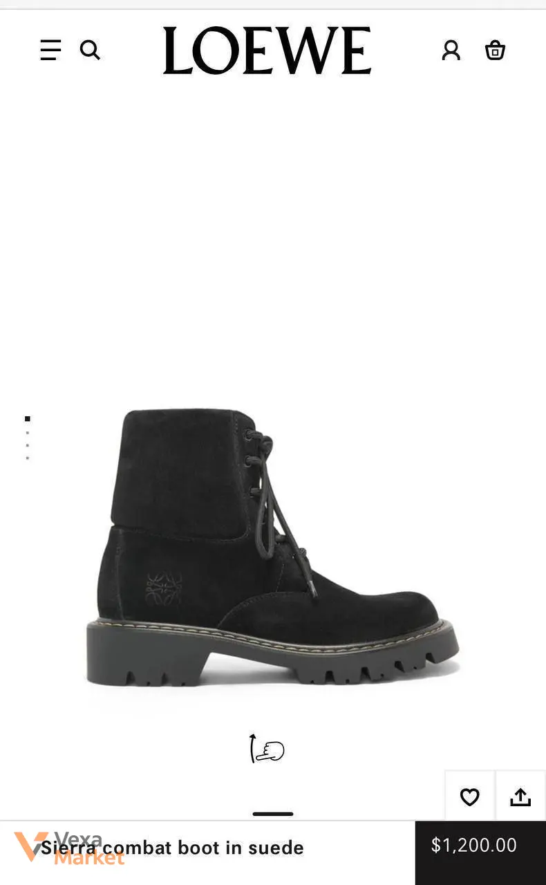 Черевики Loewe Combat Boot in Suede — фото 2