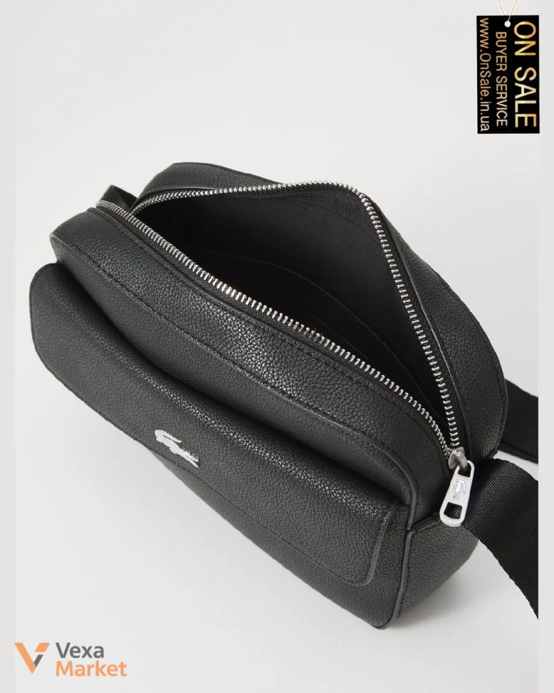 Чоловіча сумка через плече Lacoste REPORTER BAG чорна — фото 3