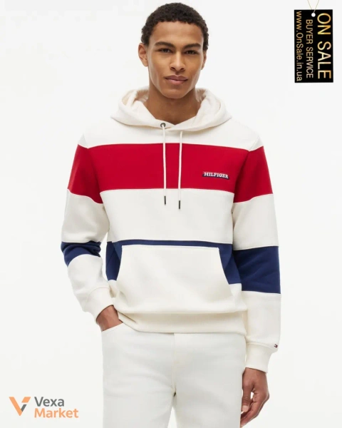 Чоловіче худі Tommy Hilfiger з триколірними смугами