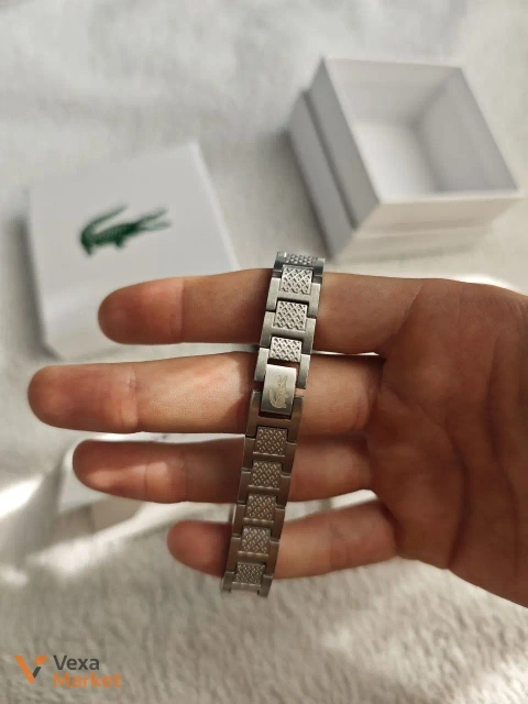 Чоловічий браслет Lacoste зі сталі, сріблястий